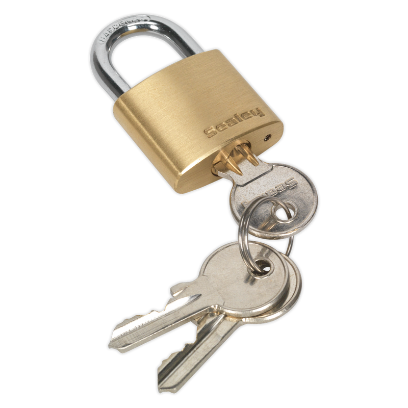 Sealey PL100 30mm Brass Body Padlock
