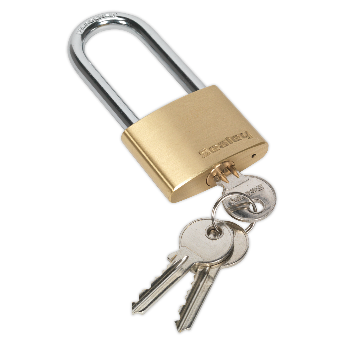 Sealey PL102L 50mm Brass Body Long Shackle Padlock