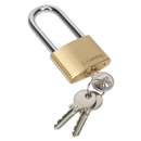 Sealey PL102L 50mm Brass Body Long Shackle Padlock