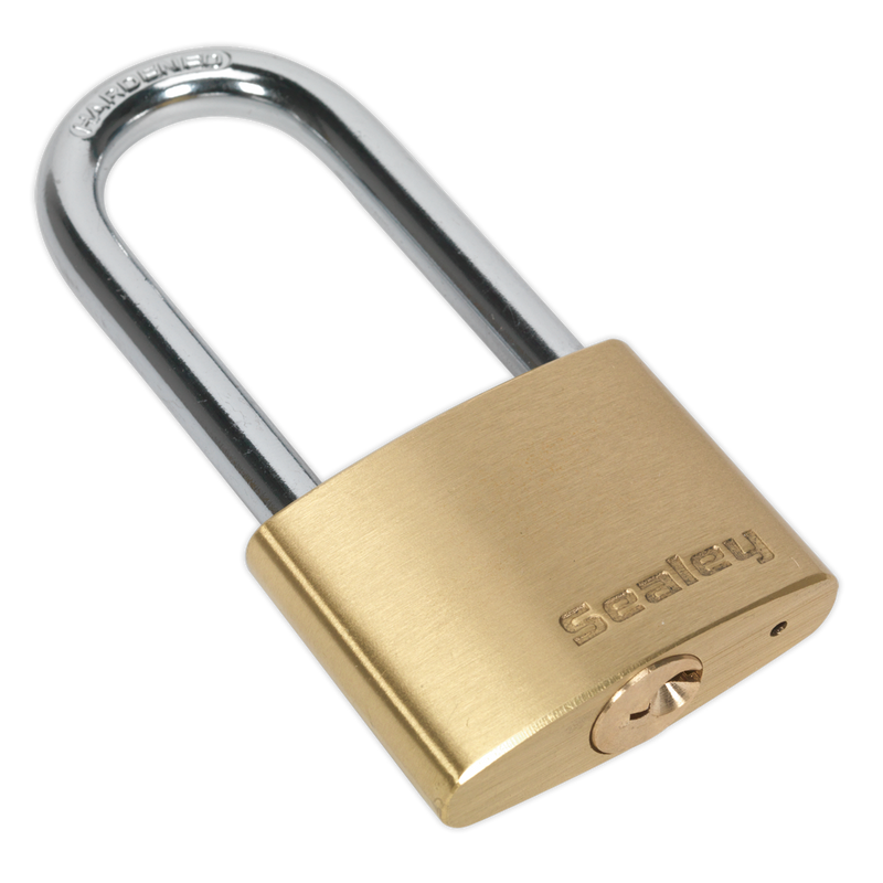 Sealey PL102L 50mm Brass Body Long Shackle Padlock
