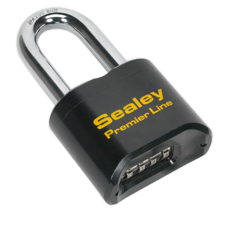 Sealey PL603L 62mm Steel Body Combination Padlock Long Shackle
