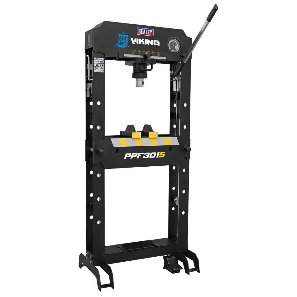 Sealey PPF301S Viking Air/Hydraulic Press 30tonne Floor Type with Sliding Ram and Foot Pedal