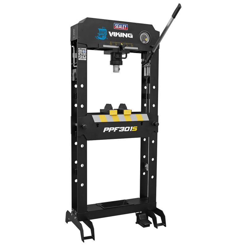 Sealey PPF301S Viking Air/Hydraulic Press 30tonne Floor Type with Sliding Ram and Foot Pedal