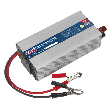 Sealey PSI600 600W Pure Sine Wave Power Inverter 12V DC - 230V ~ 50Hz