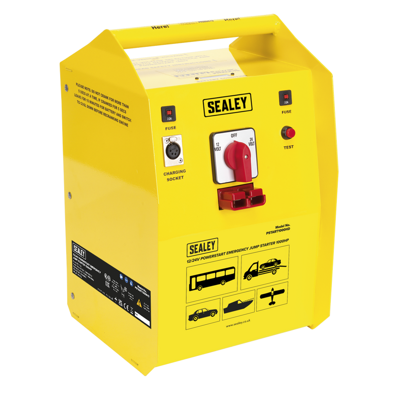 Sealey PSTART1000HD 12/24V PowerStart Emergency Jump Starter 1000hp