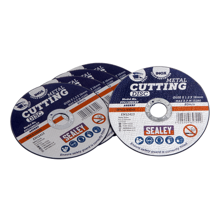 Sealey PTC/100CET5 100 x 1.2mm Cutting Disc 16mm Bore - Pack of 5