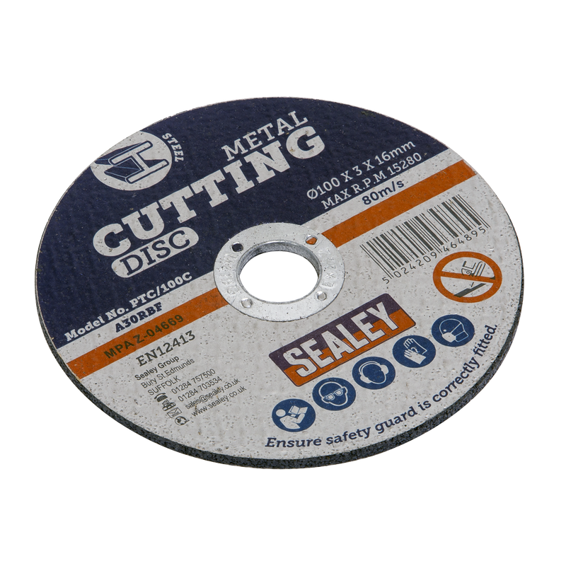 Sealey PTC/100C 100 x 3mm Cutting Disc 16mm Bore
