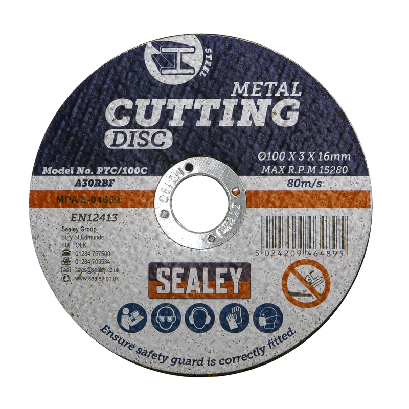 Sealey PTC/100C 100 x 3mm Cutting Disc 16mm Bore