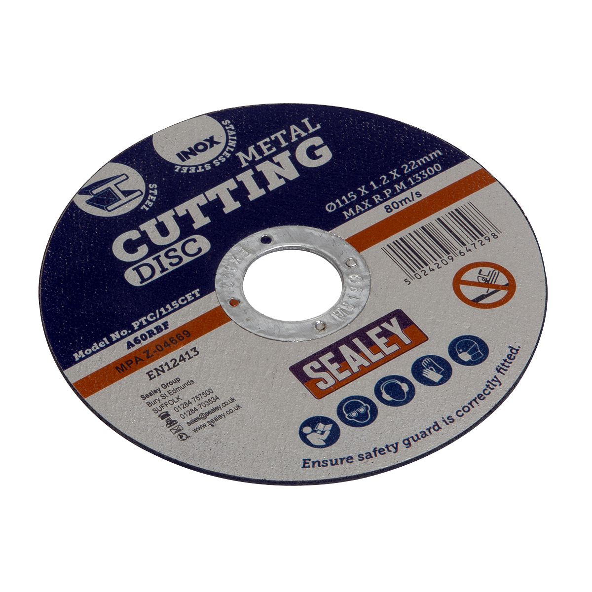 Sealey PTC/115CET 115 x 1.2mm Cutting Disc 22mm Bore