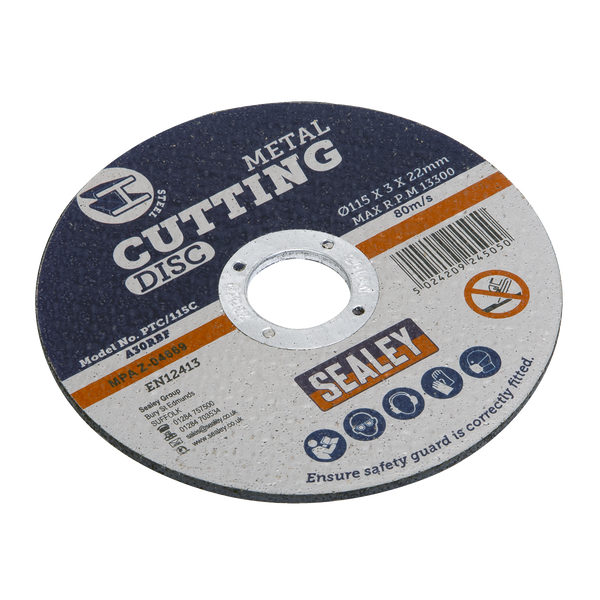 Sealey PTC/115C 115 x 3mm Cutting Disc 22mm Bore