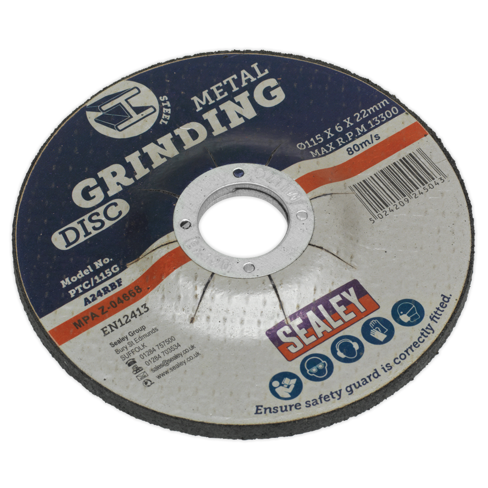 Sealey PTC/115G 115 x 6mm Grinding Disc 22mm Bore