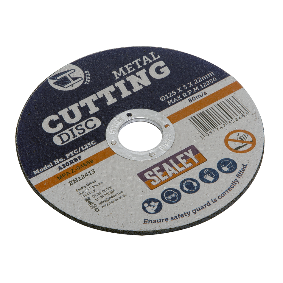 Sealey PTC/125C 125 x 3mm Cutting Disc 22mm Bore