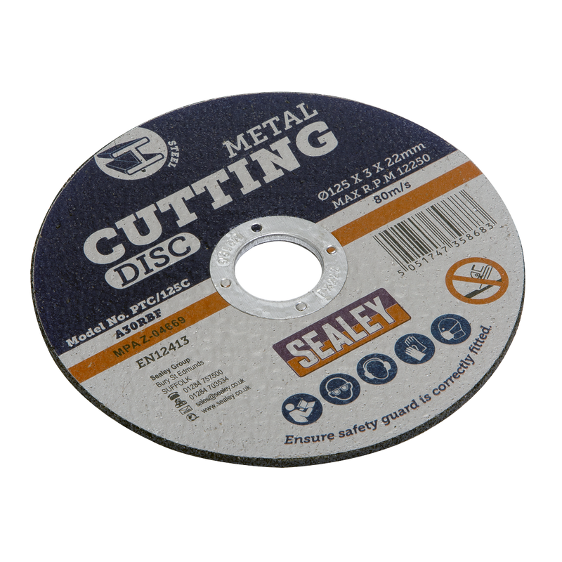Sealey PTC/125C 125 x 3mm Cutting Disc 22mm Bore