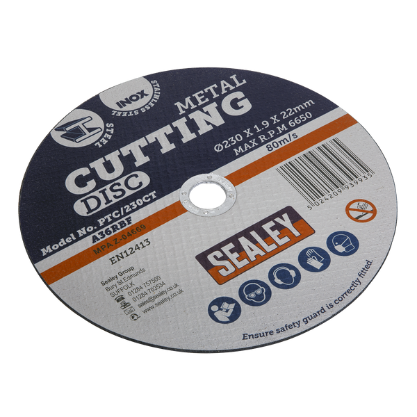 Sealey PTC/230CT 230 x 2mm Cutting Disc 22mm Bore