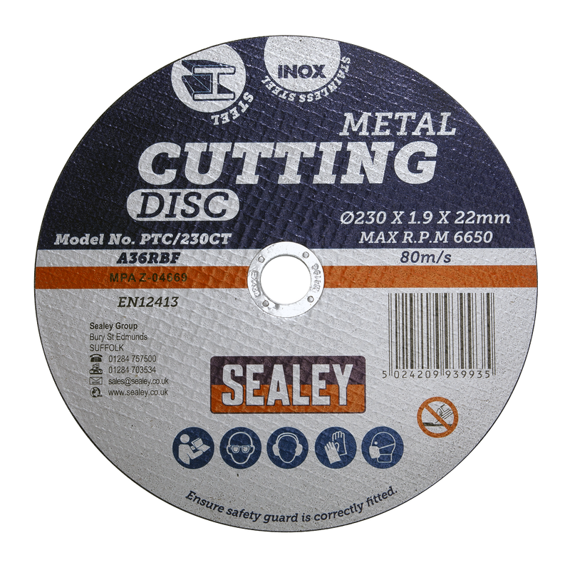 Sealey PTC/230CT 230 x 2mm Cutting Disc 22mm Bore