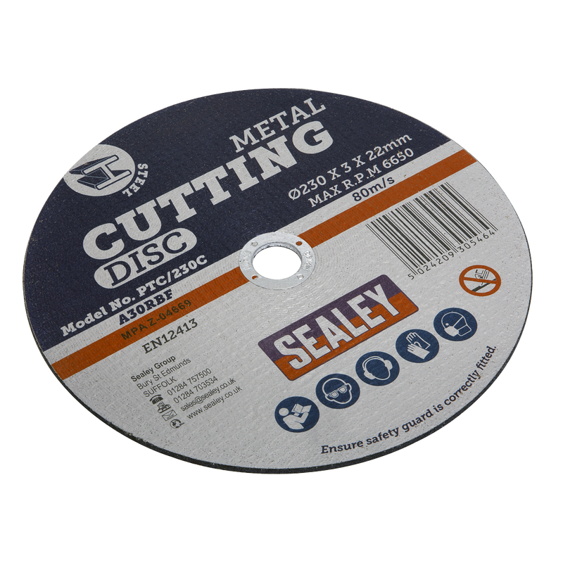 Sealey PTC/230C 230 x 3mm Cutting Disc 22mm Bore