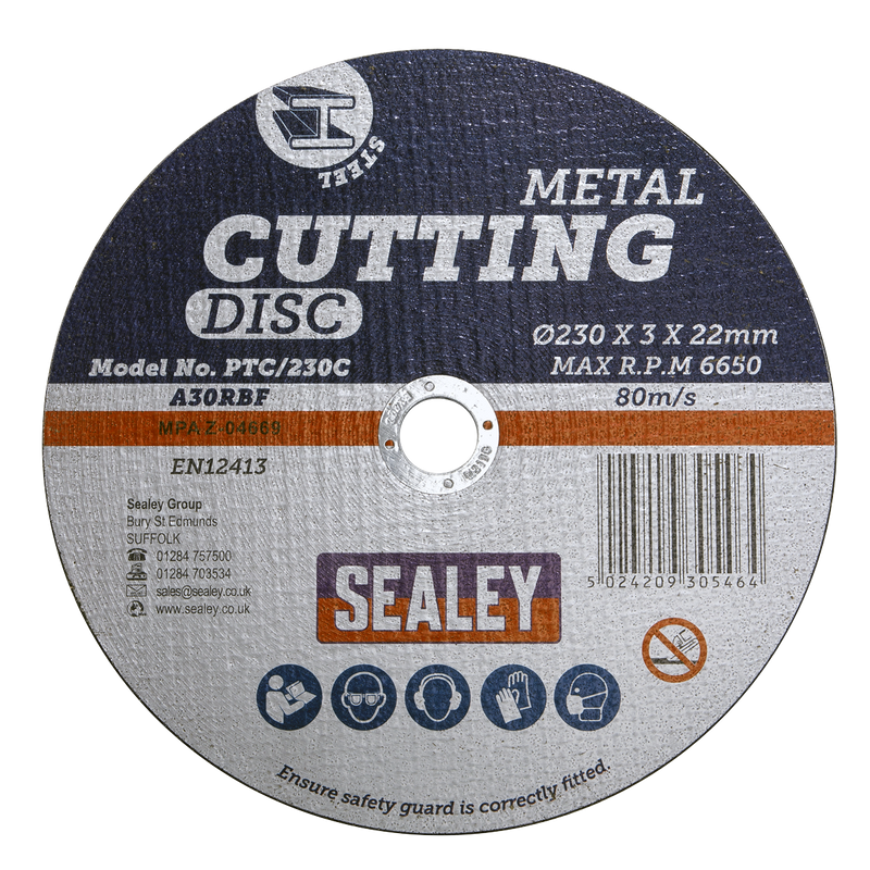 Sealey PTC/230C 230 x 3mm Cutting Disc 22mm Bore