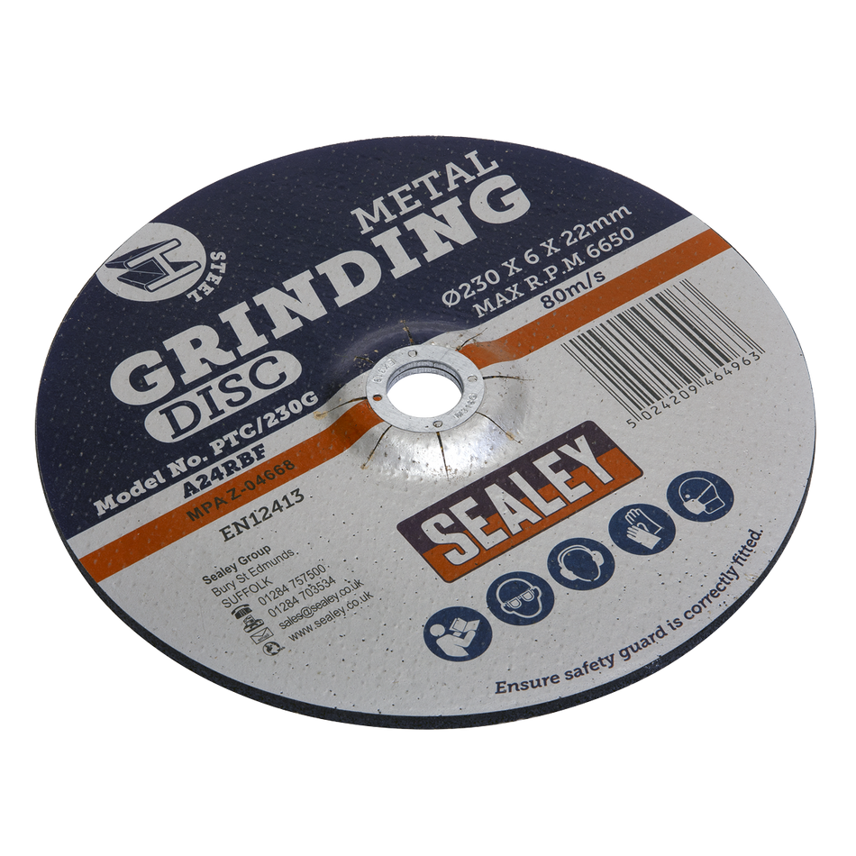 Sealey PTC/230G 230 x 6mm Grinding Disc 22mm Bore