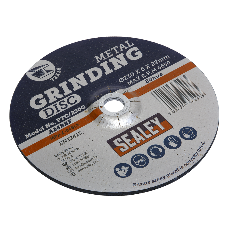 Sealey PTC/230G 230 x 6mm Grinding Disc 22mm Bore