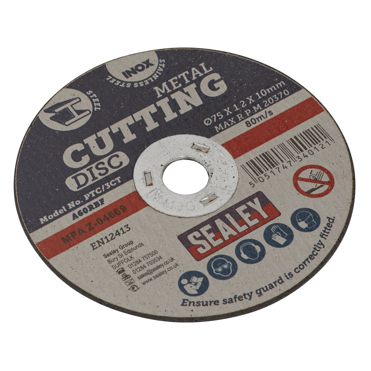 Sealey PTC/3CT 75 x 1.2mm Cutting Disc 10mm Bore