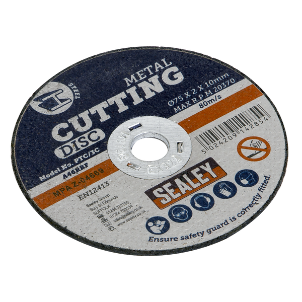 Sealey PTC/3C 75 x 2mm Cutting Disc 10mm Bore