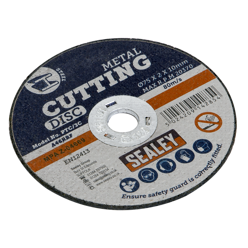 Sealey PTC/3C 75 x 2mm Cutting Disc 10mm Bore