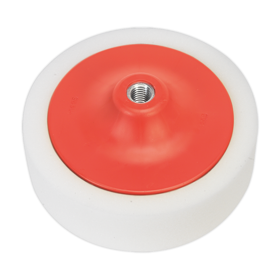 Sealey PTC/CH/M14-W 150 x 50mm Buffing & Polishing Foam Head M14 x 2mm White/Dense