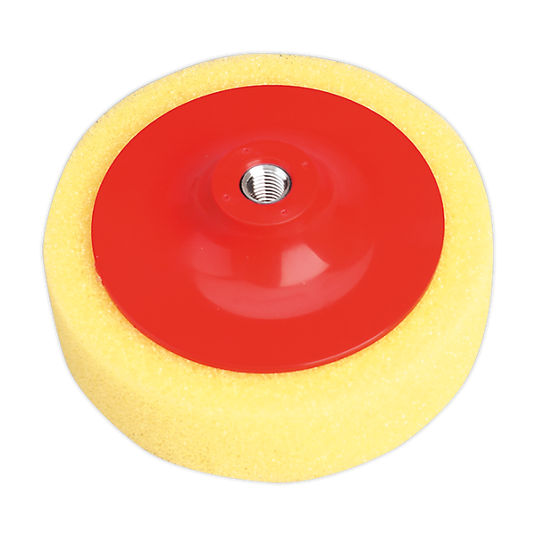 Sealey PTC/CH/M14-Y 150 x 50mm Buffing & Polishing Foam Head M14 x 2mm Yellow/Coarse