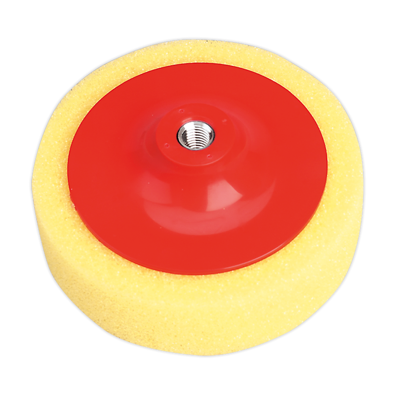 Sealey PTC/CH/M14-Y 150 x 50mm Buffing & Polishing Foam Head M14 x 2mm Yellow/Coarse