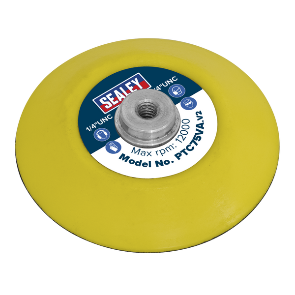 Sealey PTC75VA 71mm Hook-and-Loop Backing Pad 1/4"UNC