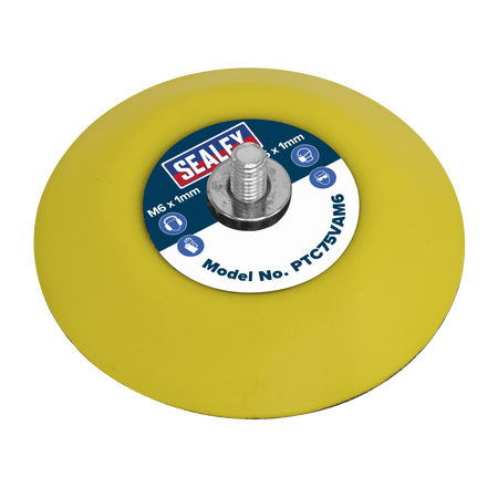 Sealey PTC75VAM6 71mm Hook-and-Loop Backing Pad M6 x 1mm