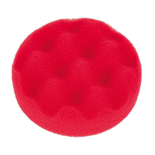 Sealey PTCCHW80R 80 x 25mm Hook-and-Loop Buffing and Polishing Foam Head - Red/Ultra-Soft