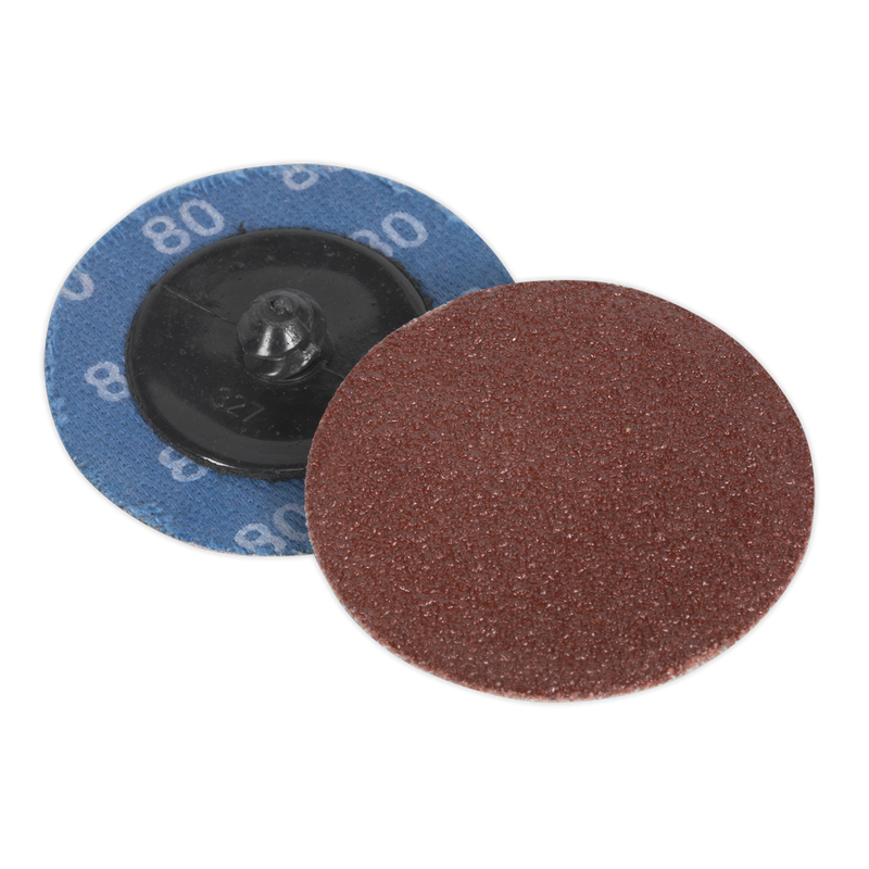Sealey PTCQC5080 50mm Quick-Change Sanding Disc 80Grit - Pack of 10