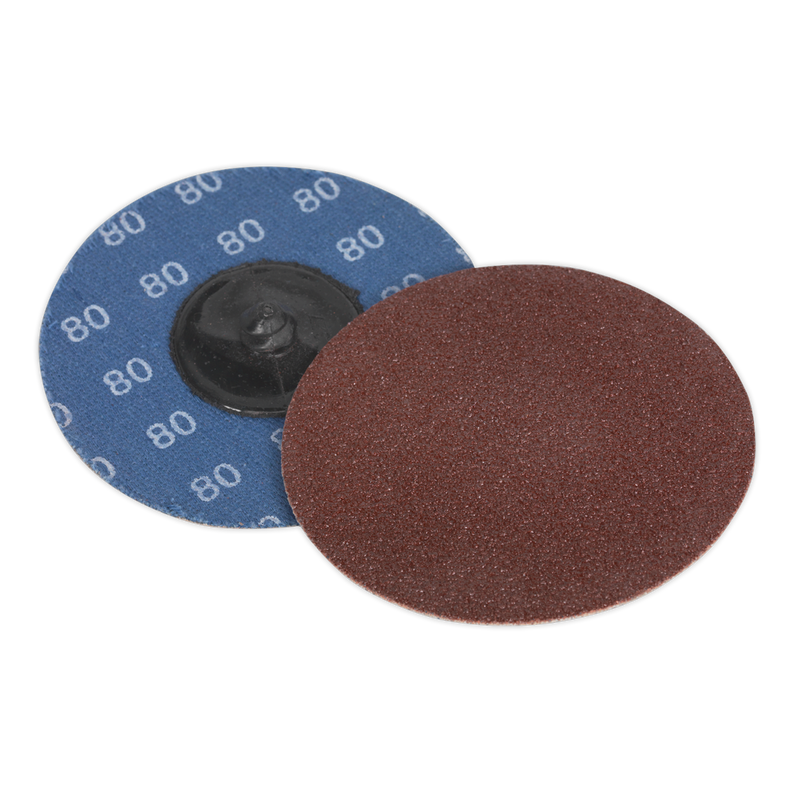 Sealey PTCQC7580 75mm Quick-Change Sanding Disc 80Grit - Pack of 10