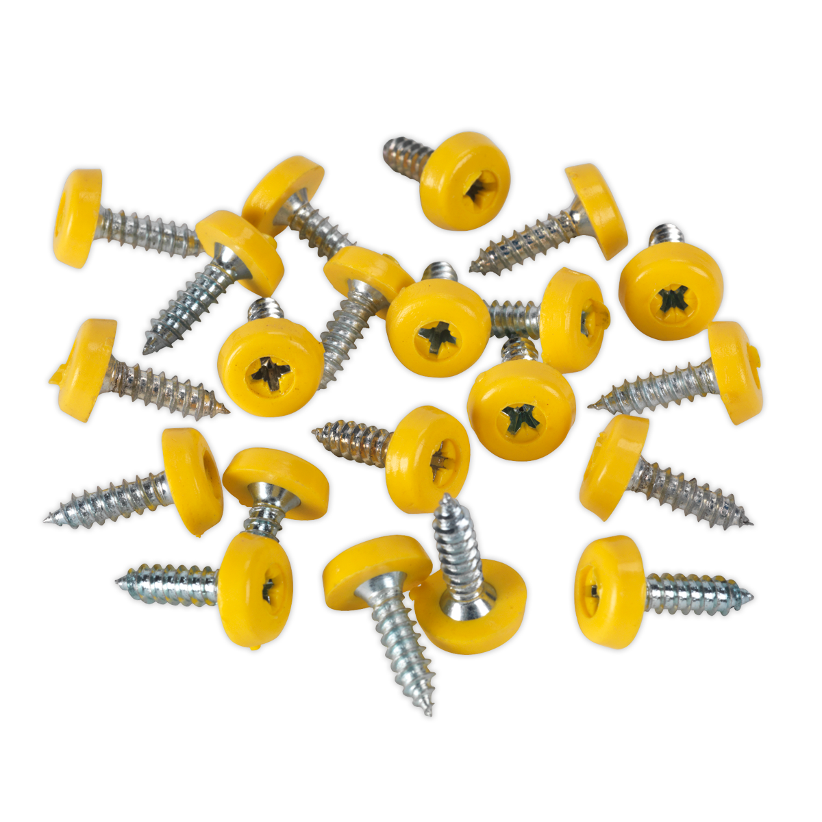 Sealey PTNP2 4.8 x 18mm Yellow Numberplate Screw - Pack of 50