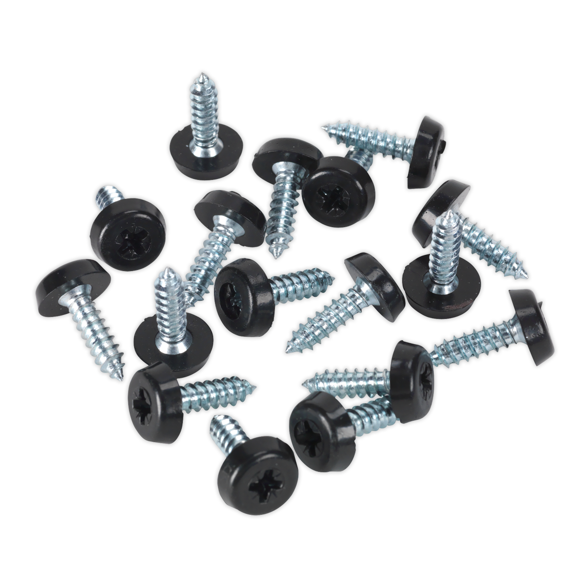 Sealey PTNP3 4.8 x 18mm Black Numberplate Screw - Pack of 50