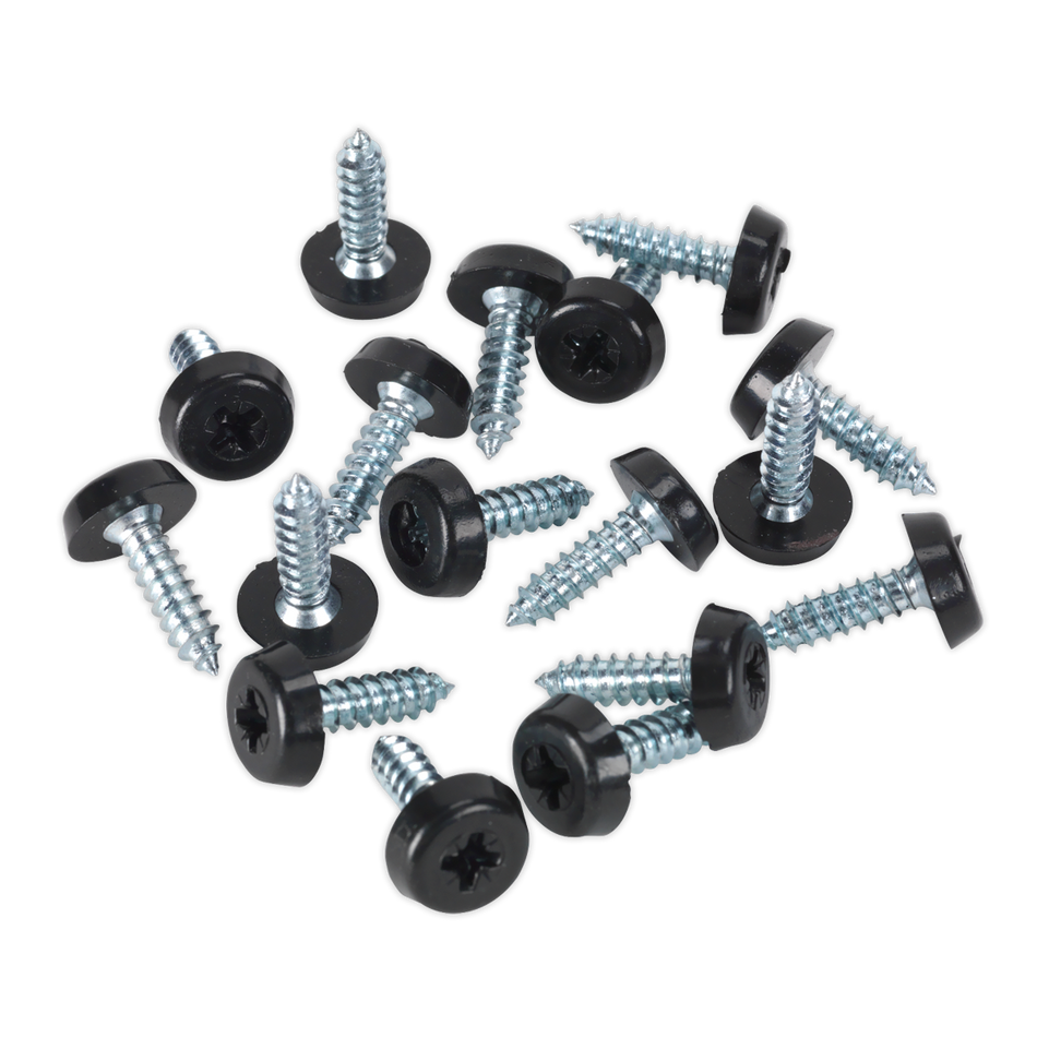 Sealey PTNP3 4.8 x 18mm Black Numberplate Screw - Pack of 50