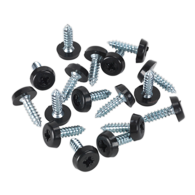 Sealey PTNP3 4.8 x 18mm Black Numberplate Screw - Pack of 50