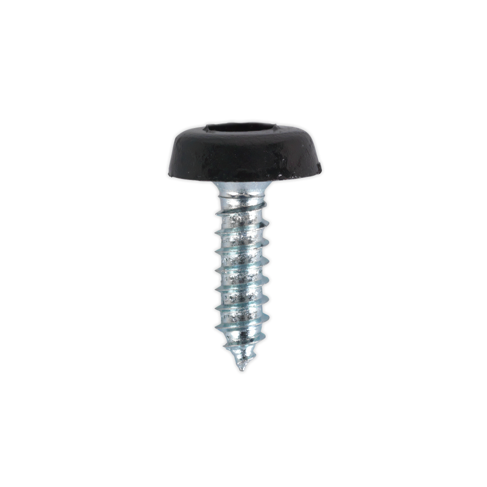 Sealey PTNP3 4.8 x 18mm Black Numberplate Screw - Pack of 50
