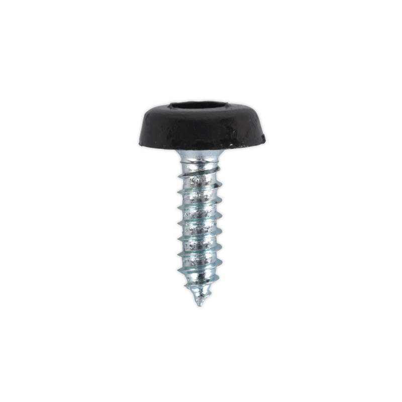 Sealey PTNP3 4.8 x 18mm Black Numberplate Screw - Pack of 50