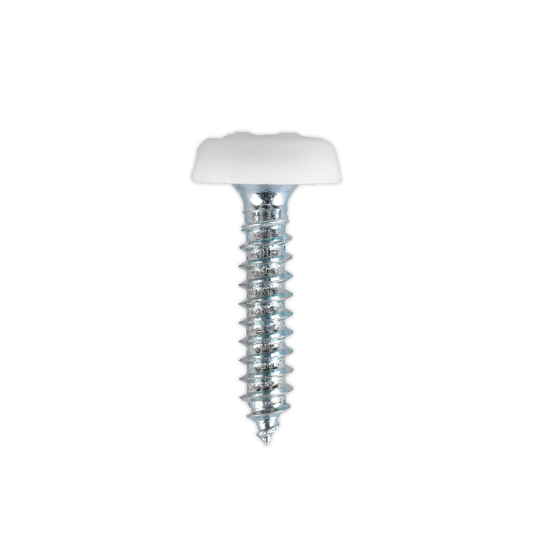 Sealey PTNP5 4.8 x 24mm White Numberplate Screw - Pack of 50