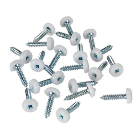 Sealey PTNP5 4.8 x 24mm White Numberplate Screw - Pack of 50