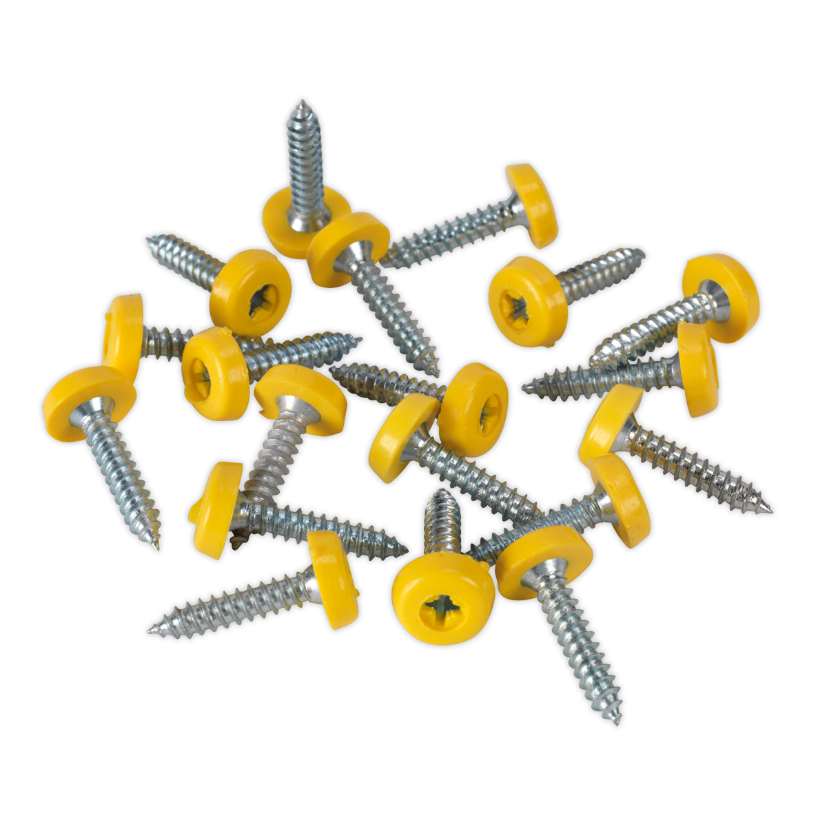 Sealey PTNP6 4.8 x 24mm Yellow Numberplate Screw - Pack of 50