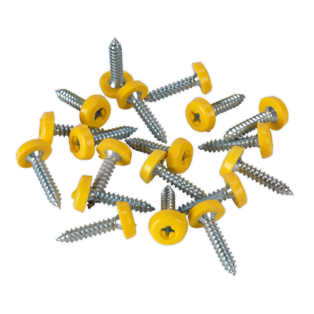 Sealey PTNP6 4.8 x 24mm Yellow Numberplate Screw - Pack of 50