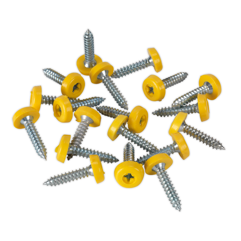 Sealey PTNP6 4.8 x 24mm Yellow Numberplate Screw - Pack of 50