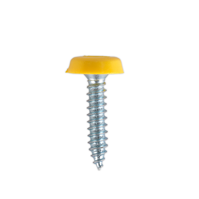 Sealey PTNP6 4.8 x 24mm Yellow Numberplate Screw - Pack of 50