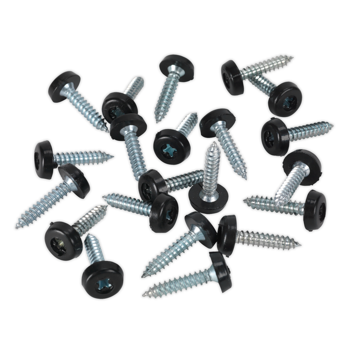 Sealey PTNP7 4.8 x 24mm Black Numberplate Screw - Pack of 50