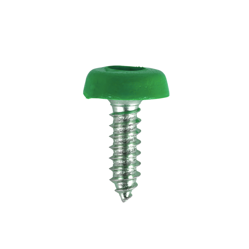 Sealey PTNPG Green Numberplate Screws 4.8 x 18mm - Pack of 50