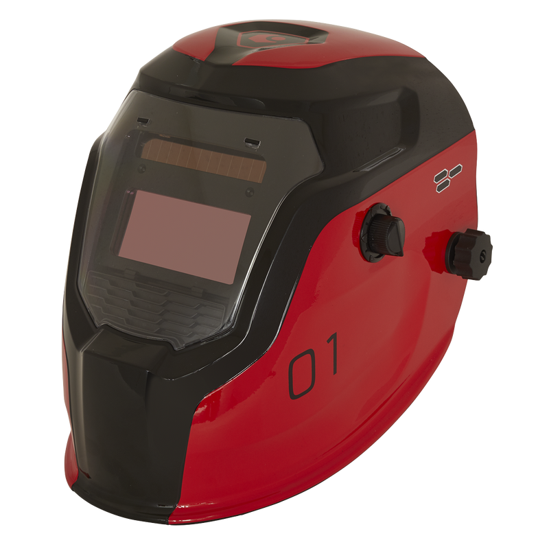 Sealey PWH1 Auto Darkening Welding Helmet - Shade 9-13 - Red
