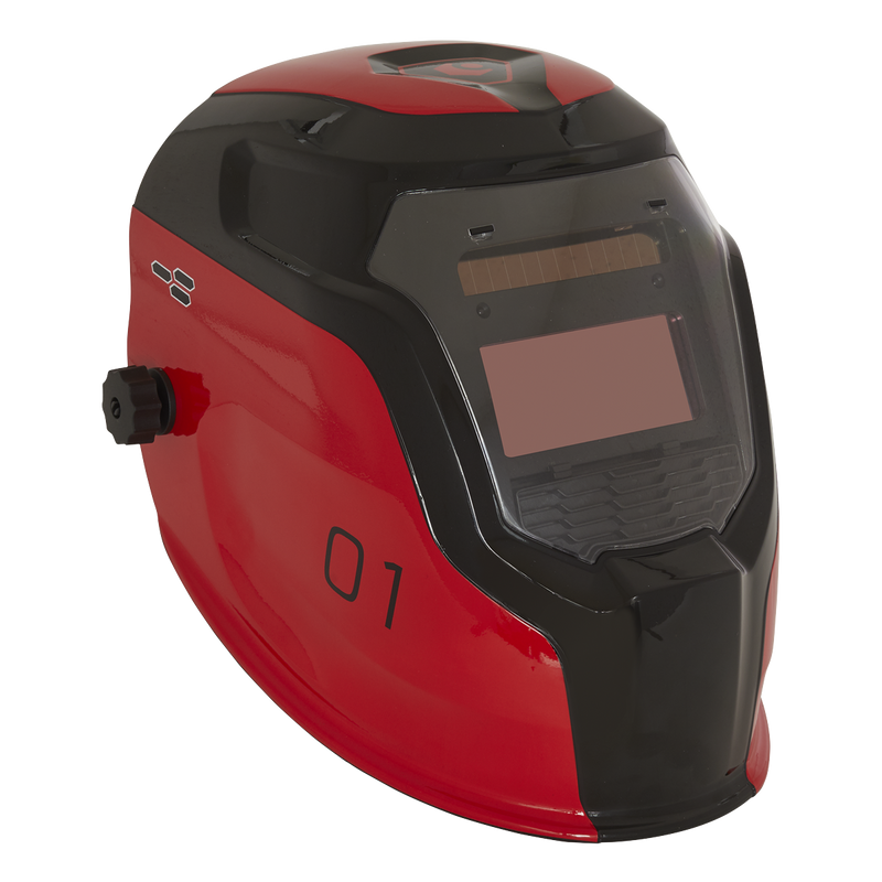 Sealey PWH1 Auto Darkening Welding Helmet - Shade 9-13 - Red